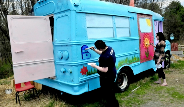 Painting the Bunny Bus